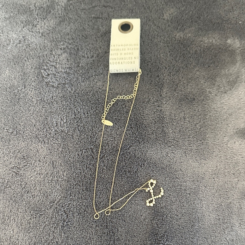 Anthropologie “L” Elegant Gold Necklace